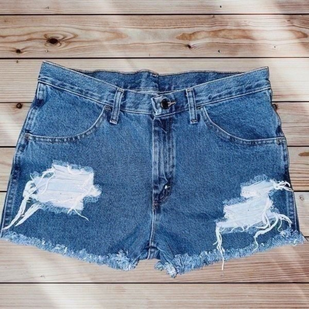 M1 Rustler Cutoff jean shorts Denim womens‎ size 10 12 distressed Vintage